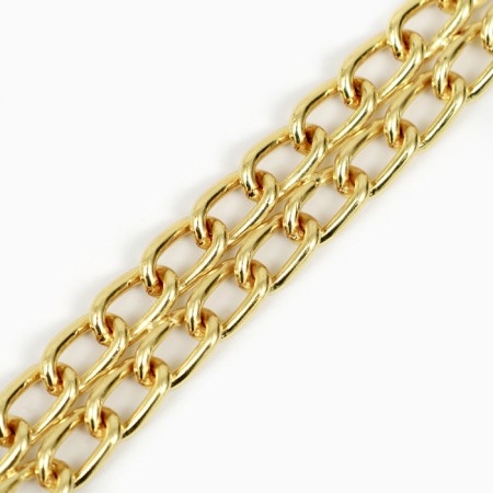 Collar - half -storage of two -rowing metal, 40 cm, wire thickness 2 mm, golden-3