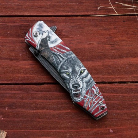 Folding "leader" steel - 95x18, handle - wenge, 23 cm-3