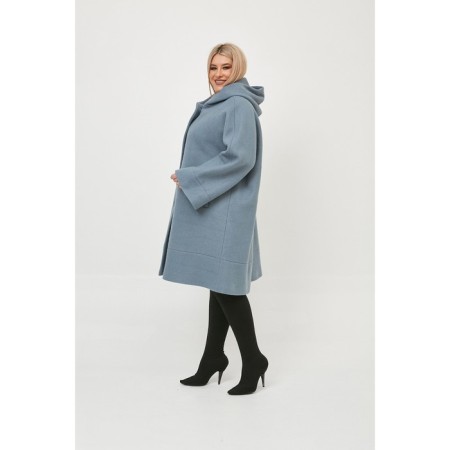Female coat, size 66, blue color-3