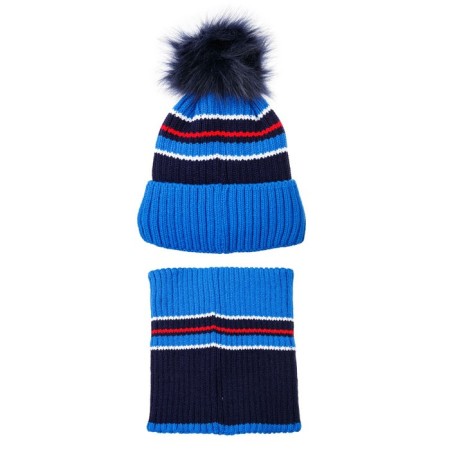 Set for a boy: hat, snood, size 52-3
