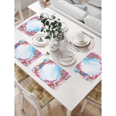 Set of napkins for setting the table "Easter wreath", rectangular, size 32x46 cm, 4 pcs