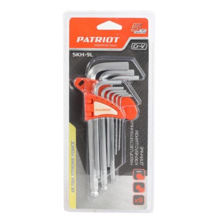 A set of keys Patriot Skh-9l, hexagonal with a ball, long, 1.5-10 mm, CRV, 9 pcs.-4