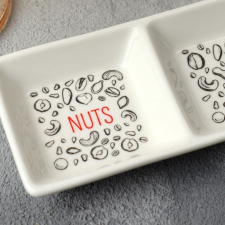 Ceramic Mengitsa Nuts, 13.8 x 7 cm, white color-1