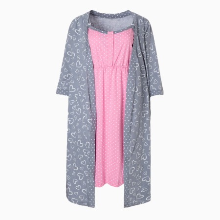 Female set (shirt/robe) for pregnant women, gray color, size 54-1