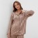 Female pajamas (shirt, trousers) kaftan "strip", coffee, size 52-54