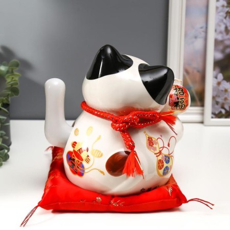 Souvenir ceramics pendulum "Cat Mani-Neko with a hammer and a sweat" 19.5x20x14.5 cm-3