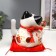 Souvenir ceramics pendulum "Cat Mani-Neko with a hammer and a sweat" 19.5x20x14.5 cm