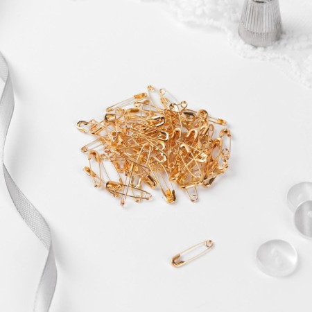 English pins, 19 mm, 80 pcs, gold color-1