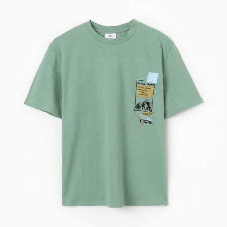 Male T -shirt "Mountains", Green color, size 54