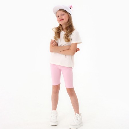 Baby cap for a girl "cat" with ears, white color, rr 52-54, 5-7 years old-11