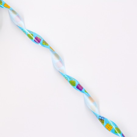 Tape for decor and gifts, "gifts", blue, 2 cm x 50 m-2