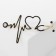Brooch "Stetoscope" cardiogram, black color in gold