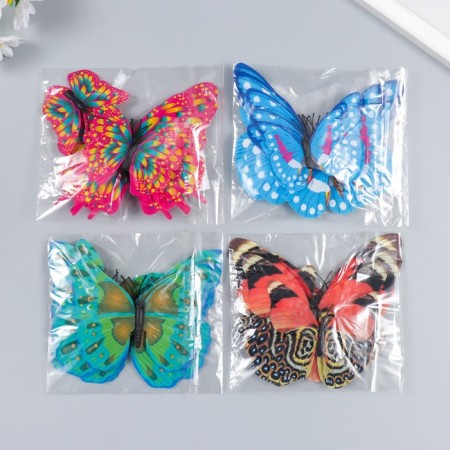 Magnet Plastic for the fabric "Double butterflies" NR 6 pcs mix h = 10; 10.5; 5; 6.7; 8.4; 6.7 cm-4
