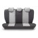 Auto-Cherkhly Signature, Velor material, 5 mm foam, 3D cut, 15 objects, 5 headrests, 2 pockets, 4 zippers, 4 end valves, Airbag black and gray