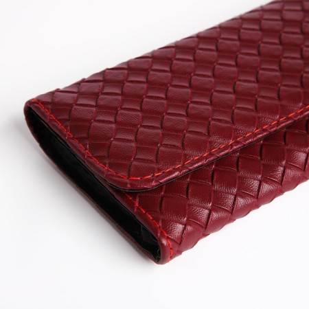 Women's wallet on the button, red color-2