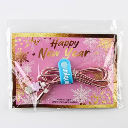 Set of wire holder+Type-C “Happy New Year”, 1a, 1m cable-7