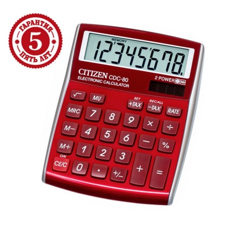 CITIZEN CITIZEN CDC-80RDWB, 8-bit, 108 x 135 x 24 mm, double power, red
