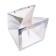 A packet for a cake with a square bottom and window, holographic, 30 x 30 x 30 cm