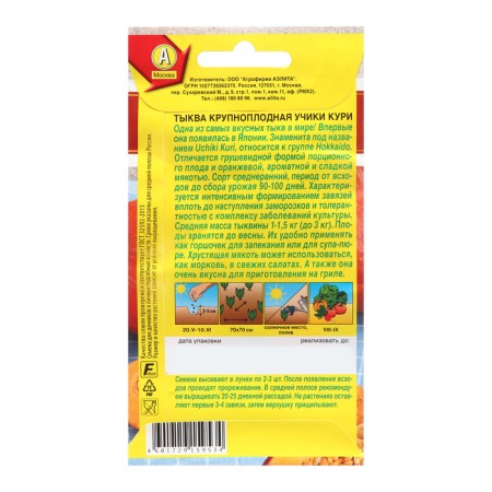 Large -fruited pumpkin seeds "Kuri teachers", world collection, 1 g-1