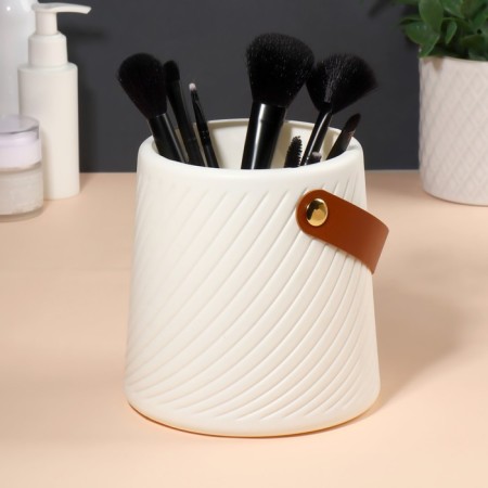 Storage stand, 12.5 × 14.5 × 14.5 cm, white/brown color-3