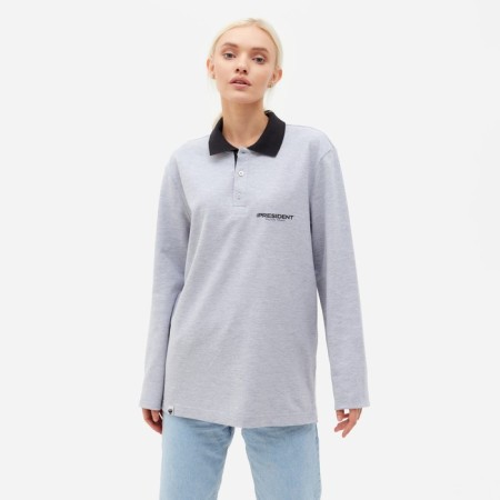 Polo with long sleeve President, size m, color gray-5