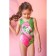 KAFTAN "Tropical" swimsuit, height 122-128 (34), green