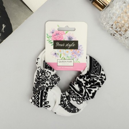 Hair elastic band "Orbit" Galant ornament, 10 cm, mix