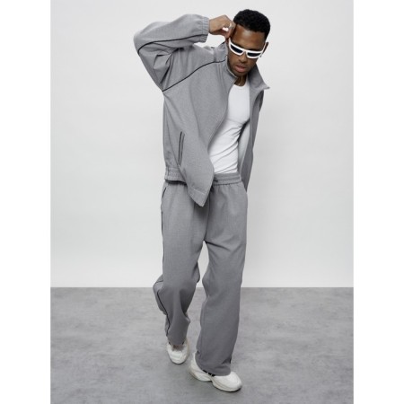 Male tracksuit, size 48, gray color-13