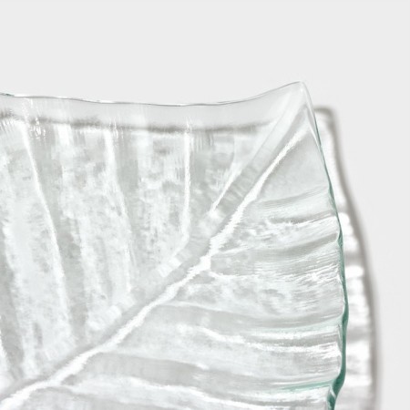 Glass Serving Magistro "Leaf", 40.5 × 23 × 1.8 cm, transparent color-3
