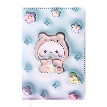 Note book B6, Devente Kitty, 192 sheets, hard cover, artificial leather with foam rubber, 70g/m2, mix-2