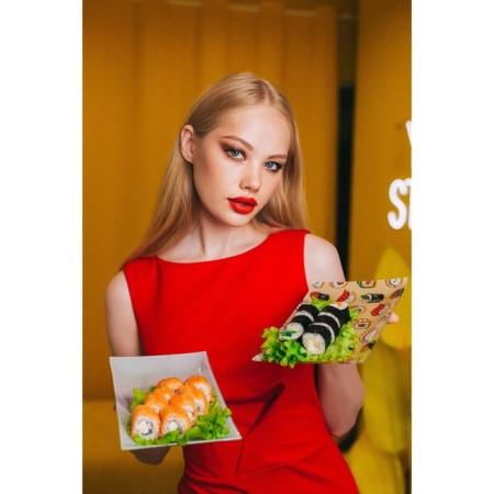 A set for sushi from glass “Seth”, 3 objects: saucepan 8 × 2 cm, 8 × 6 cm, stand 25 × 15 × 2 cm-9