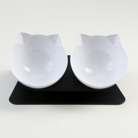 Plastic bowls on a black stand 27.5 x 14 x 15 cm white-1