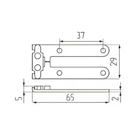 Lomber flat loop 130x15 mm steel, zinc color, 2 pcs.-3