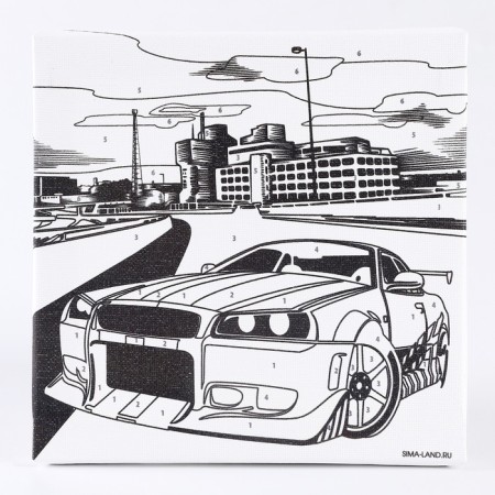 Picture on numbers for children "Call in the megalopolis", 15 x 15 cm-2