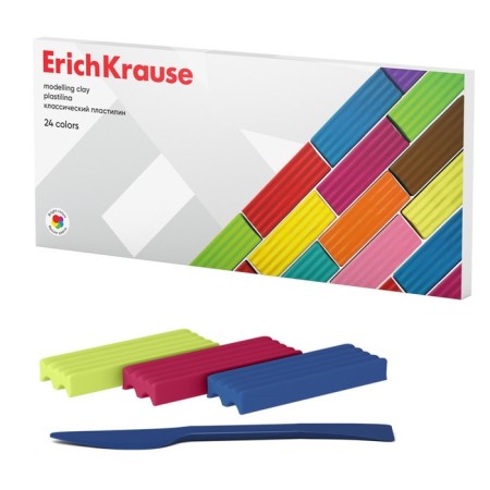 Plasticine 24 colors, 384 g, Erichkrause "Classic", in cardboard packaging