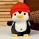 Soft toy "Penguin" with a backpack, in a red hat, 22 cm