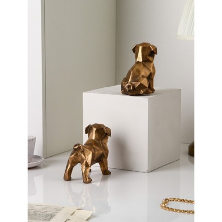 Set of figures "puppies", polystone, 14 cm, 2 pcs, color gold-1