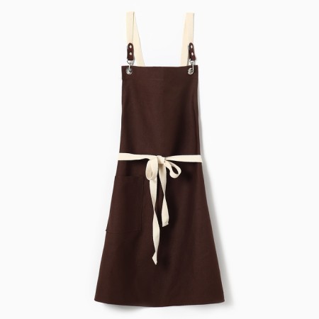 Apron Ethel Minimalist Design Brown 60x70cm, 45%linen, 55%HL 395 g/m2-3