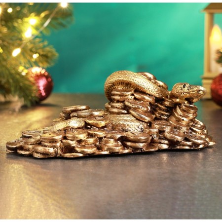 Figure "Snake of Money" bronze, 6x17cm-1