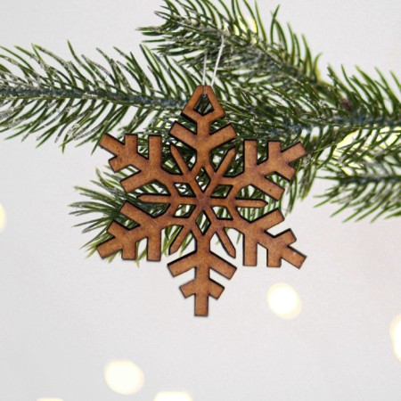 Christmas tree toy New Year's "Snowflake", for the New Year, HDF, 6.9 x 7.6 cm.-1