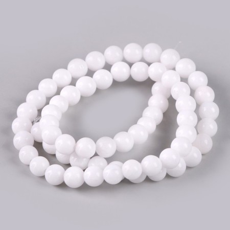 Beads made of natural stone "White Agat" set 58 pcs., Size 1 pc. - 6 mm-2