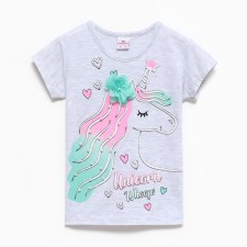 T -shirt for girls, gray color, height 104cm