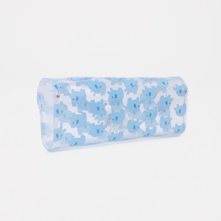 A case for glasses on a button, 15 cm × 3 cm × 6 cm, blue/transparent color-1