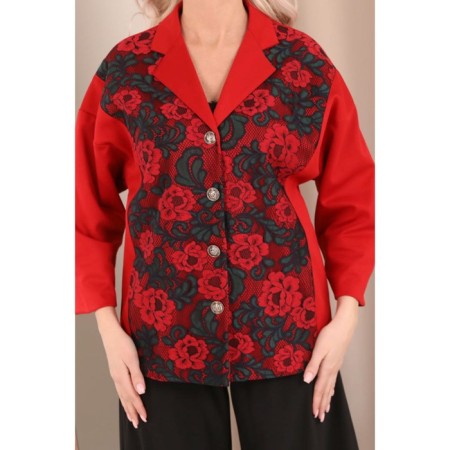 Female jacket, size 42, red color-12