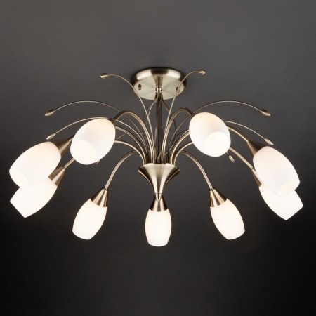Ceiling Lamp EUROSVET GINEVRA 22080/9, E14, 9x40W, 700x700x370 mm, bronze color-1