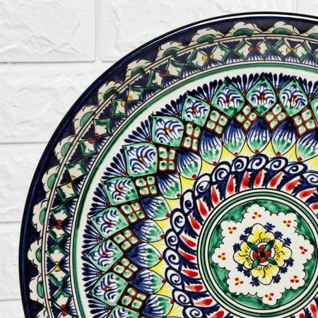 Largan Rishtan ceramics "Patterns", 36 cm, Blue Mix-3