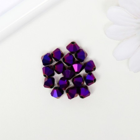 Busy glass, 8 mm, 13 pcs. violet