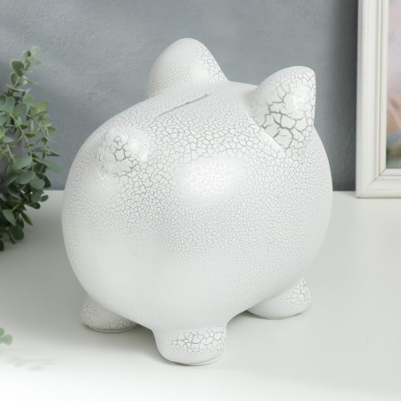 Pigger Ceramics "Pig - White Krakelyur" 30x22x26 cm-2
