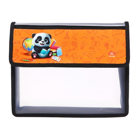A5 notebook folder (230 x 190 x 50 mm), with Velcro valve, plastic/textiles, calligrata, "panda"-1