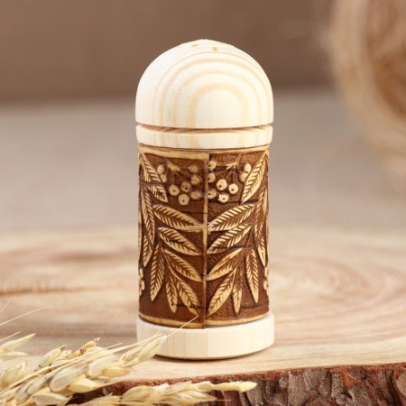 Solonka "Rowan" (pepper), 4x9 cm, birch bark-5